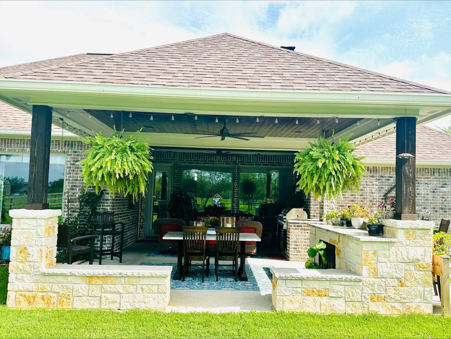 Extended Porch & Patio Area in Bryan, Tx H3 Outdoor Design