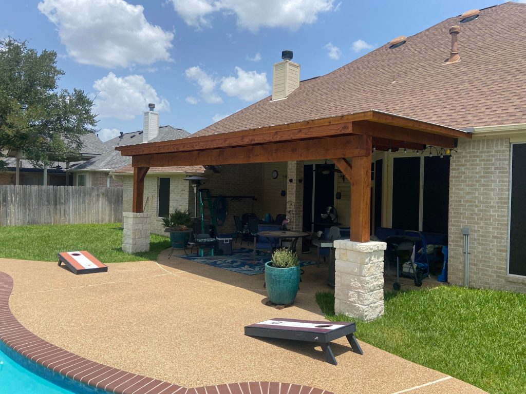 a Pergola and Awning Installation over a Patio in College Station, Tx