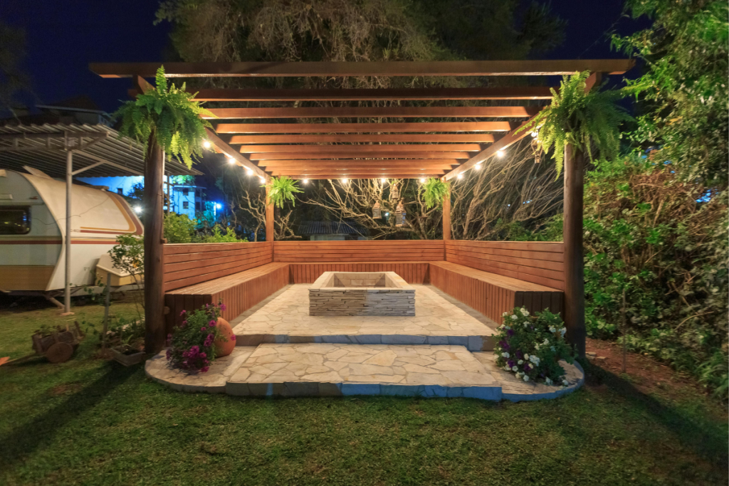built in seating deck idea