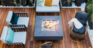 Sleek Modern Firepit with Clean Lines and Bright Flames, Designed As a Stylish Centerpiece for Outdoor Living Spaces