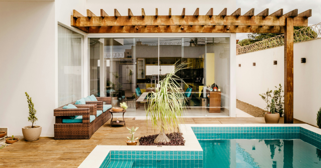 Pergola attached to home